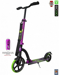 Самокат RT Monster 230 с амортизатором green/purple (Y-SCOO, 4867RT)